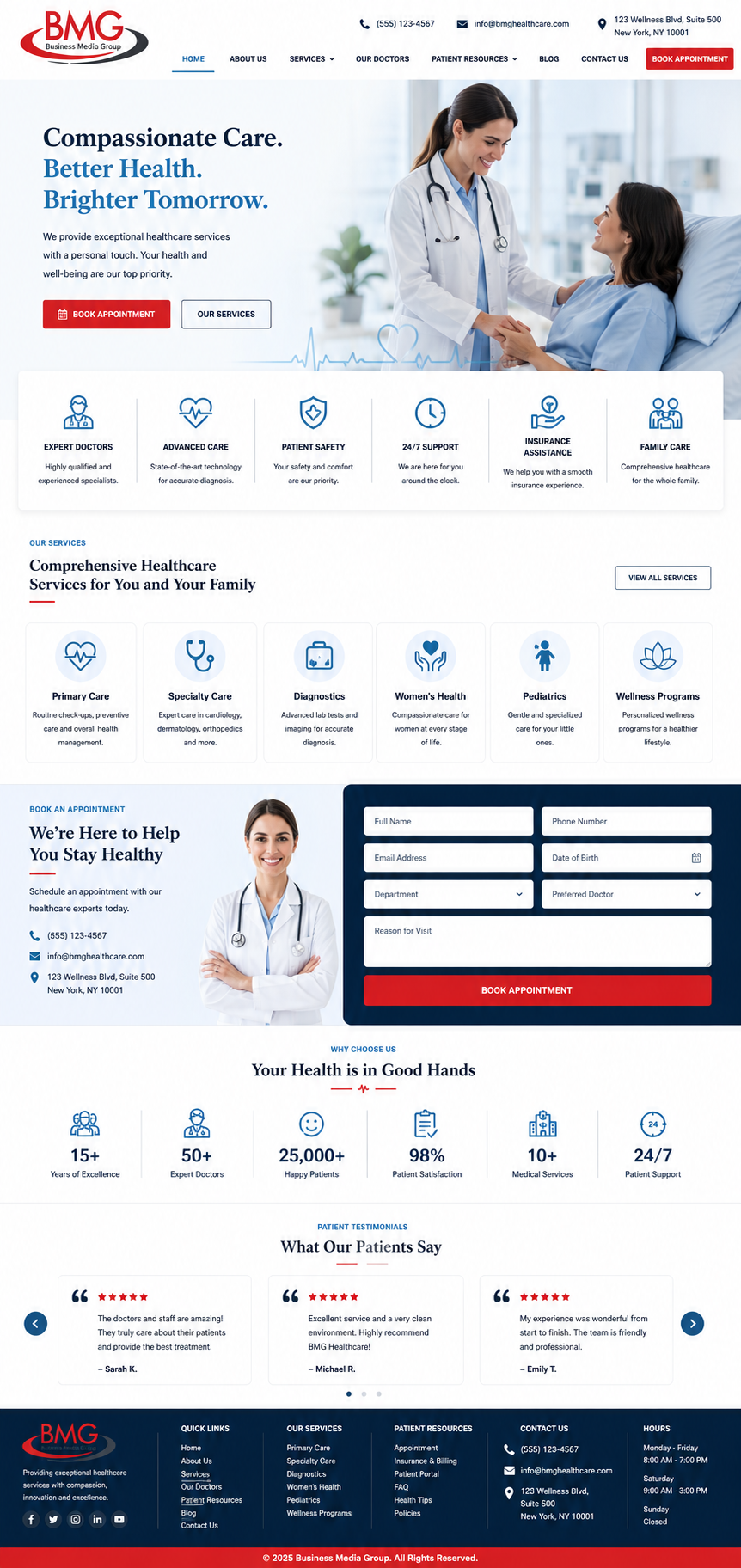 Healthcare landing page sample