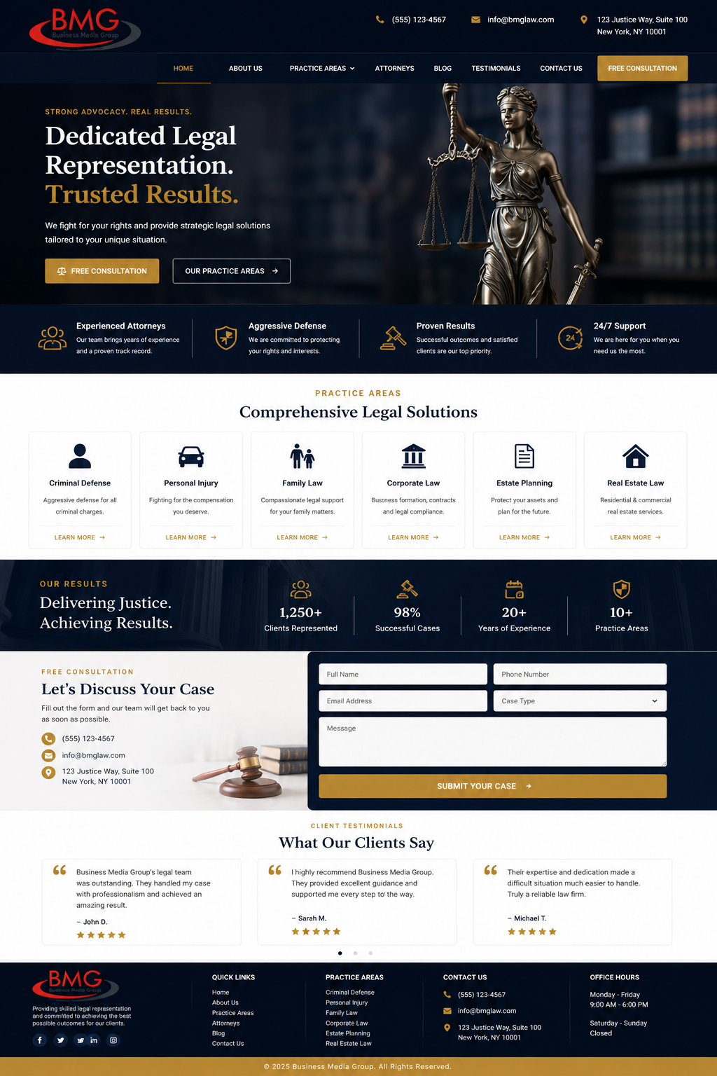 Lawyer landing page sample