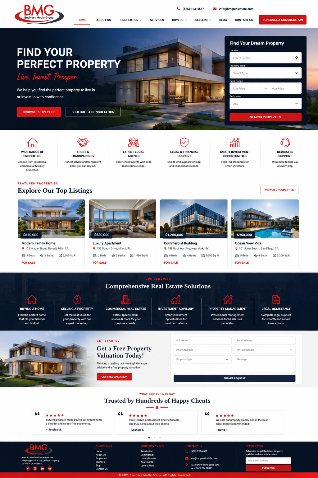 Real estate landing page sample